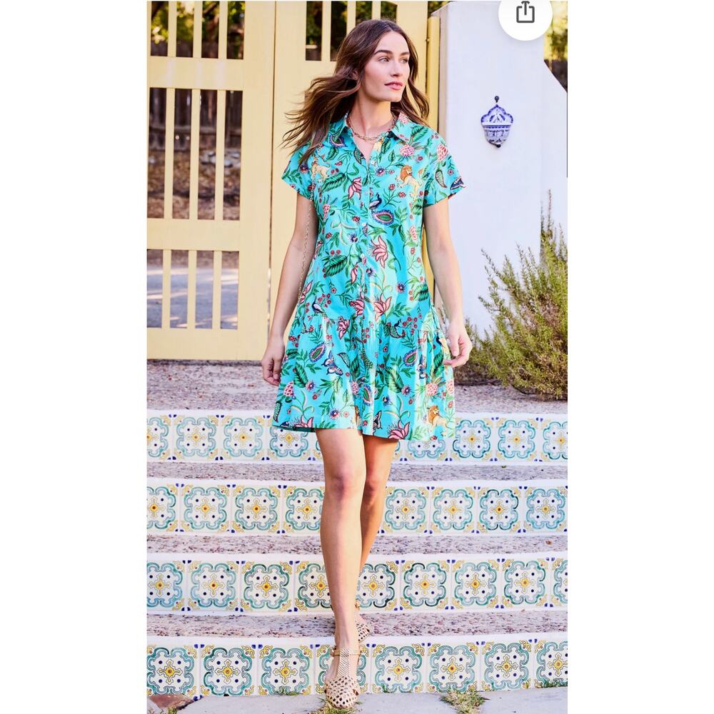Printfresh Turquoise Floral Mini Dress